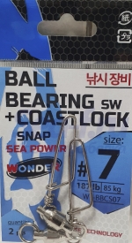 Вертлюги с карабином Wonder Ball Bearing sw+Coastlock snap sea power #7