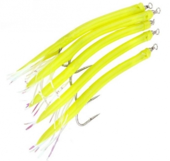 Крючки с кембриком Fladen GUMMI MAC YELLOW 12/0