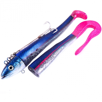 Джигголовка Balzer Adrenalin Arctic EEL 400гр Blue Silver-Glitter/Pink